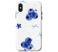 Aquarelle Blueberry Botanical Summer Garden Coque pour iPhone X/XS