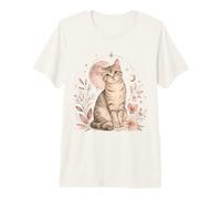 Aquarelle botanique bohème pour Chat et Chaton T-Shirt Haut de Gamme