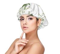 Aquarelle botanique de fleur de perce-neige,Bonnet de nuit en satin réglable en soie pour adulte, bonnet de nuit élastique pour femme