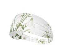 Aquarelle botanique de Perce-Neige Blanc,Bandeau de Sport Unisexe, Bandeau élastique Multi-usages pour Cheveux