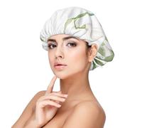 Aquarelle botanique de perce-neige blanc,Bonnet de nuit en satin pour adulte - Bonnet de nuit élastique pour femme, couvre-cheveux de nuit