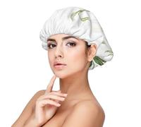 Aquarelle botanique de perce-neige blanc,Bonnet de nuit en satin réglable en soie pour adulte, bonnet de nuit élastique pour femme