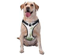 Aquarelle botanique de Perce-Neige Blanc,Harnais pour Animaux de Compagnie, Harnais réfléchissant réglable pour Chien,S