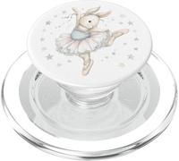 Aquarelle Bunny Ballerine Pastel Rose Bleu Étoiles Art Mignon PopSockets PopGrip pour MagSafe