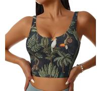 Aquarelle Cactus Gilet de sport pour femme Loisirs Randonnée Confortable Léger Élastique Gym Shirt, Noir , M Taille courte