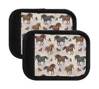 Aquarelle Chevaux noirs pour poignée de bagage Étiquettes Marqueurs de bagages pour aéroport Voyage Valise Chariot, Aquarelle Chevaux Marron Noir, one sizex2