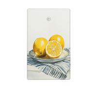 Aquarelle Citrons sur une assiette à bascule simple Plaque murale vierge Couvercle d'interrupteur décoratif 1 gang pour cuisine salle de bain Taille 11,4 x 7 cm