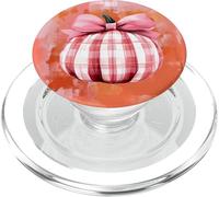 Aquarelle Citrouille Automne Halloween Plaid Nœud Rose Graphique PopSockets PopGrip pour MagSafe