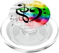 Aquarelle Clef de Sol et Basse Cœur Aquarelle Partition Bassist PopSockets PopGrip pour MagSafe