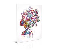 Aquarelle Coiffeur Art Mural - Impression sur Toile pour Salon de Coiffure, Salon de Beauté, Studio de Cheveux - Décoration Murale Nail Art - 50x70cm Sans Cadre