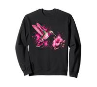 Aquarelle Colibri Rose Hibiscus Fleur Oiseau Sweatshirt
