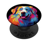 Aquarelle Coloré Bouvier des Pyrénées Grandes Pyrénées PopSockets PopGrip Adhésif