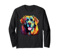 Aquarelle Coloré Mâtin des Pyrénées Chien Grandes Pyrénées Manche Longue