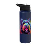 Aquarelle Colorée Bouvier Des Flandres Chien Stainless Steel Insulated Water Bottle