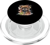 Aquarelle colorée Griffon de Bruxelles PopSockets PopGrip pour MagSafe