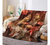 Aquarelle Couverture Polaire 130 x 150 cm Écureuil Animal 3D Imprimée Plaid Polaire Sherpa Couverture en Flanelle Super Douce et Chaude pour Enfant Adulte Canapé et Lit