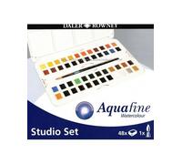 Coffret aquarelle - DALER ROWNEY - Aquafine - 48 demi-godets - Pinceau inclus - Mixte