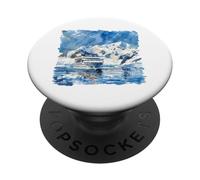 Aquarelle de Bateau de croisière en Antarctique PopSockets PopGrip Adhésif