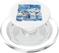 Aquarelle de Bateau de croisière en Antarctique PopSockets PopGrip pour MagSafe