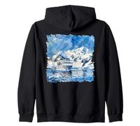 Aquarelle de Bateau de croisière en Antarctique Sweat à Capuche