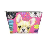 Aquarelle de Chiot Bouledogue français, Trousse de Toilette Trousse de Maquillage Sac à cosmétiques Trousse de Toilette de Voyage Portable