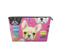 Aquarelle de Chiot Bouledogue français, Trousse de Toilette Trousse de Maquillage Sac à cosmétiques Trousse de Toilette de Voyage Portable