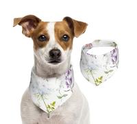 Aquarelle de Fleurs Sauvages Florales,Bandanas pour Chien, écharpe en Coton, Bavoirs réglables pour Animaux de Compagnie,M