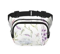 Aquarelle de Fleurs Sauvages Florales,Sac Banane carré Double Couche, Sac de Poitrine
