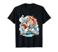 Aquarelle de judo écureuil taekwondo karaté MMA amoureux des écureuils T-Shirt