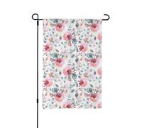 Aquarelle de la flore australienne : eucalyptus et fleurs roses,Drapeau de jardin décoratif double face pour intérieur et extérieur, 30 x 45 cm