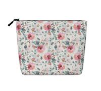 Aquarelle de la Flore australienne : Eucalyptus et Fleurs Roses,Trousse de Toilette de Voyage Portable, Imitation Lin, en Lin.