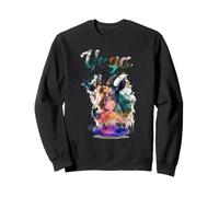Aquarelle de méditation Namaste Art Yogi Motif chèvre Yoga Sweatshirt