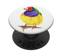 Aquarelle de Pinson gouldian Oiseau coloré PopSockets PopGrip Adhésif