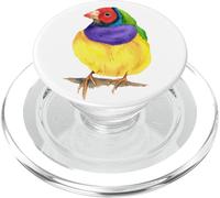 Aquarelle de Pinson gouldian Oiseau coloré PopSockets PopGrip pour MagSafe