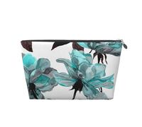Aquarelle De Roses Sarcelle Florales Fleur Bleue, Trousse de Toilette Trousse de Maquillage Sac à cosmétiques Trousse de Toilette de Voyage Portable