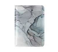 Aquarelle Dessiner Panining Art Bleu Détenteur d'un Passeport Titulaire Etui en Cuir Véritable Couverture de Passeport pour Voyage Hommes Femmes