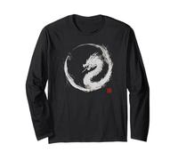 Aquarelle Dragon Enso Circle - Art Minimaliste Japonais Manche Longue