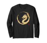 Aquarelle Dragon Enso Circle - Art Minimaliste Japonais Manche Longue