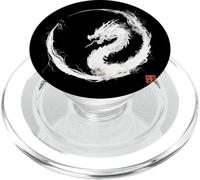 Aquarelle Dragon Enso Circle - Art Minimaliste Japonais PopSockets PopGrip pour MagSafe