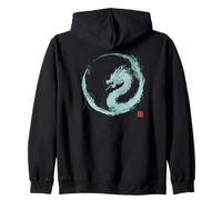 Aquarelle Dragon Enso Circle - Art Minimaliste Japonais Sweat à Capuche