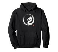 Aquarelle Dragon Enso Circle - Art Minimaliste Japonais Sweat à Capuche