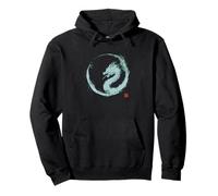 Aquarelle Dragon Enso Circle - Art Minimaliste Japonais Sweat à Capuche