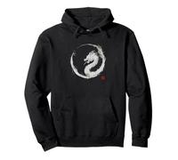 Aquarelle Dragon Enso Circle - Art Minimaliste Japonais Sweat à Capuche