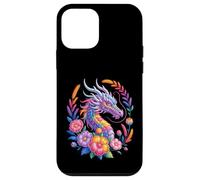 Aquarelle Dragon Fleurs Beau Art Coloré Femmes Hommes Coque pour iPhone 12 Mini
