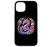 Aquarelle Dragon Fleurs Beau Art Coloré Graphique Coque pour iPhone 13