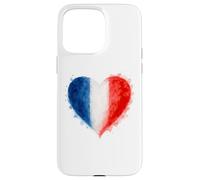 Aquarelle drapeau français amour coeur bleu blanc rouge pinceau art Coque pour iPhone 15 Pro Max