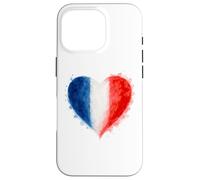 Aquarelle drapeau français amour coeur bleu blanc rouge pinceau art Coque pour iPhone 16 Pro