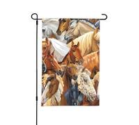 Aquarelle d'un cheval imprimée,Drapeau de jardin décoratif double face pour intérieur et extérieur, 30 x 45 cm
