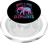 Aquarelle Elephant Just A Girl Who Loves Elephants PopSockets PopGrip pour MagSafe