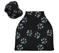 Aquarelle Empreinte De Chat Chien Housse de Canopée pour Poussette,Siège de Voiture pour Bébé Dais Siège Auto Couverture D'Allaitement Pare-Soleil Respirant Extensible pour Bébé